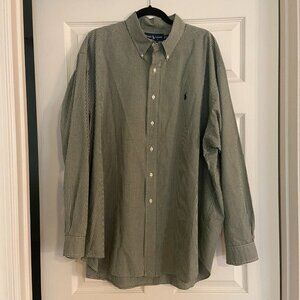 Ralph Lauren Men's Blake Gr/Wh Gingham Check Long Sleeve Button Down Shirt XXL